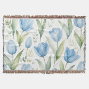 Blaue Tulpen Aquarell-Blumenmalerei Botanik Decke