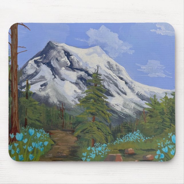 Blaue Tulpen auf einer Wanderung Mousepad (Vorne)
