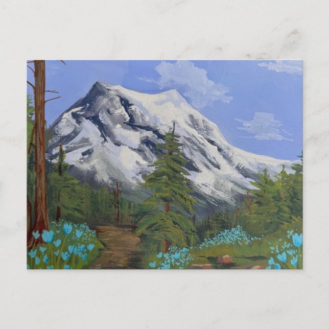 Blaue Tulpen auf einer Wanderung Postkarte (Vorderseite)