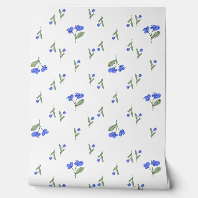 Blaue Tulpen Tapete (Abrollen)
