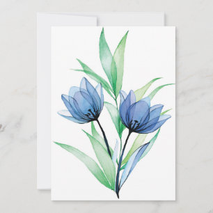 Blaue TulpenBlume Dankeskarte