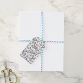 Blaue Tulpenfarben in Grau Geschenkanhänger