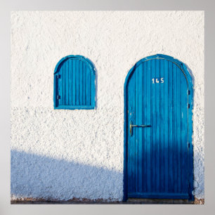 "BLAUE TÜR, MAROKKO", REISEFOTOGRAFISCHE STELLE POSTER