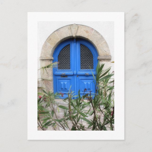 Blaue Tür Postkarte (Vorderseite)