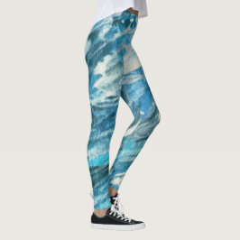 Blaue turbulente Seekunst-Leggings Leggings