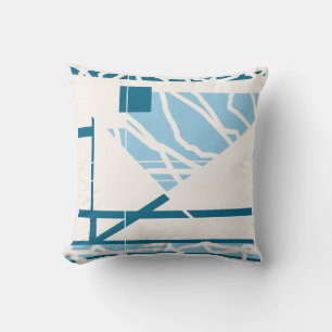 Blaue Türkis-Dreieck-Klassischer mediterraner Look Kissen