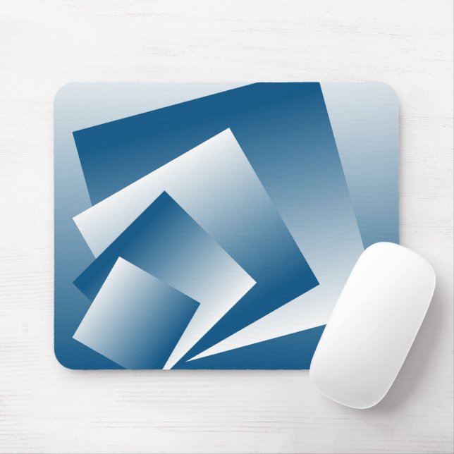 Blaue Türkis Geometrie Mousepad (Mit Mouse)