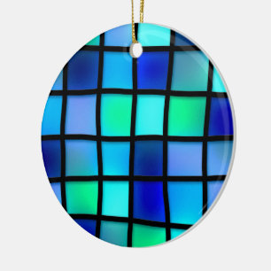 Blaue Türkis Grüne Violette Glasmalerei Keramik Ornament