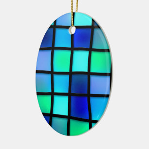 Blaue Türkis Grüne Violette Glasmalerei Keramikornament