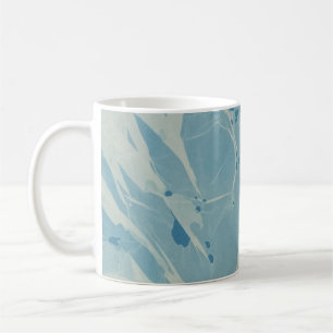 Blaue Türkis Mermorierte Abstrakte Kunst Kaffeetas Kaffeetasse
