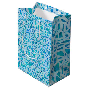 Blaue Türkis-Mosaik-Glasfliese Modern Chic Mittlere Geschenktüte