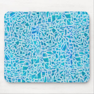 Blaue Türkis-Mosaik-Glasfliese modern chic Mousepad