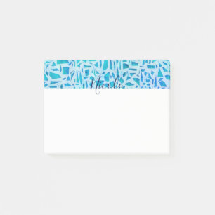 Blaue Türkis-Mosaik-Glasfliese modern nach Maß Post-it Klebezettel
