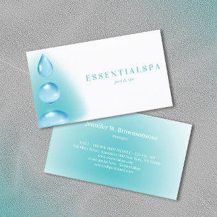 Blaue Türkis Spirituelle Wassertropfen Reiki Yoga Visitenkarte