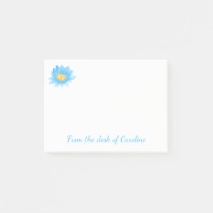 Blaue Türkis-Wasserfarbe-Blume Post-it Klebezettel