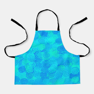 Blaue Türkis Wirbel Muster Schürze