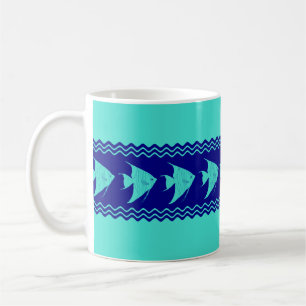 Blaue Türkische Küste Angelfish Streifen Kaffeetasse