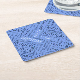 Blaue Typografie Rechteckiger Pappuntersetzer