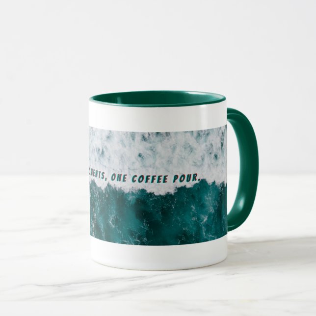 Blaue Typografie Tasse (VorderseiteRechts)