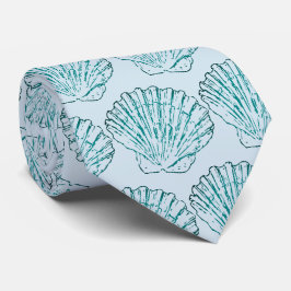 Blaue u. aquamarine Seashell-Strand-Krawatte Krawatte