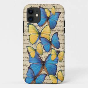 Blaue u. gelbe butterrflies Case-Mate iPhone hülle