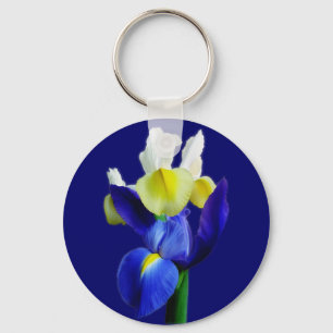 Blaue u. gelbe Iris 1b Schlüsselanhänger