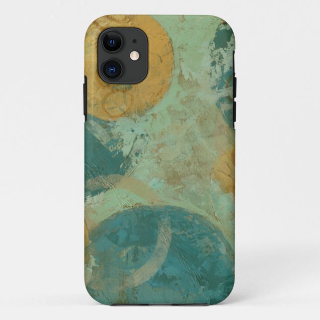 Blaue u. gelbe Kreise Case-Mate iPhone Hülle (Rückseite)