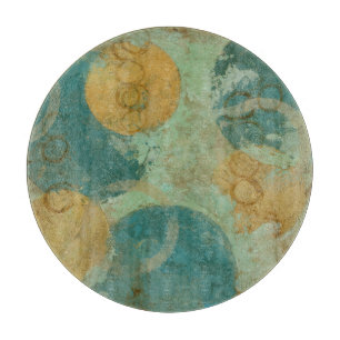 Blaue u. gelbe Kreise Schneidebrett