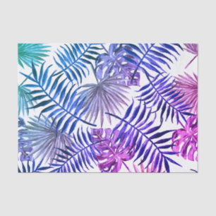 Blaue u. rosa tropische Palmwedel Seidenpapier