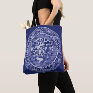 Blaue u. weiße China-blaue Weide-Platte auf Kobal Tasche