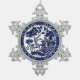 Blaue u. weiße China-blauer Weide-Entwurf Schneeflocken Zinn-Ornament (Vorderseite)