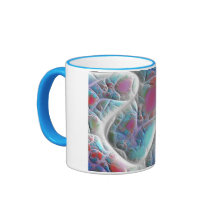 Blaue u. weiße Steppdecke - Magenta-u. Aqua-Freude