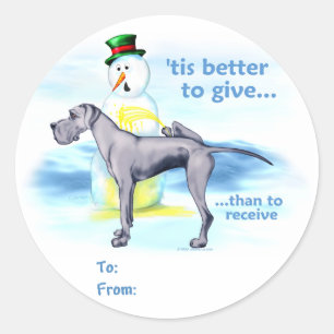 Blaue UC Geschenk-Umbauten der Dogge-BTG Runder Aufkleber
