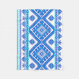 Blaue ukrainische Querstich-Muster-Baby-Decke Fleecedecke