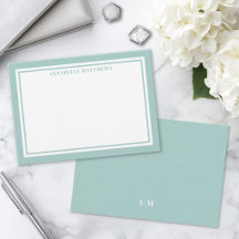 Blaue Umrandung Minimalistischer Namensmonogramm