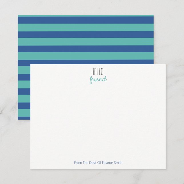 Blaue und Aquamarin gestrichene Notecards - Set vo Mitteilungskarte (Vorne/Hinten)