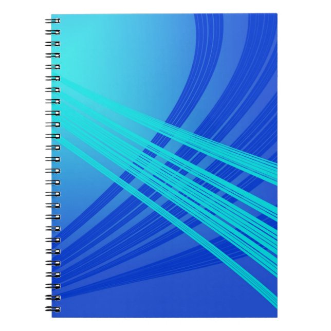 Blaue und Aquamarine Abstrakte Linien Notizblock (Vorderseite)