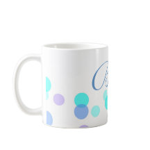 Blaue und Aquamarine Kaffee-Tasse mit Namen
