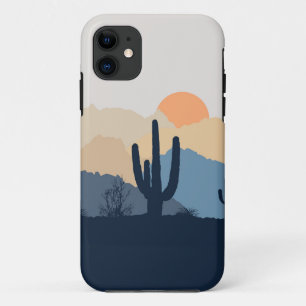 Blaue und beige Wüste Case-Mate iPhone Hülle