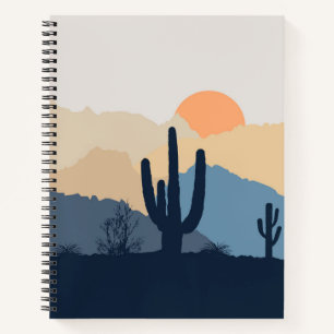 Blaue und beige Wüste Notizbuch