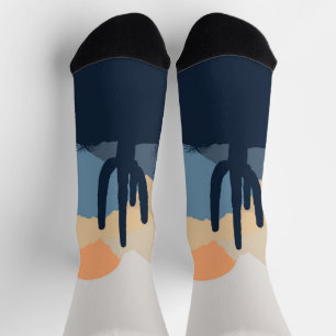 Blaue und beige Wüste Socken