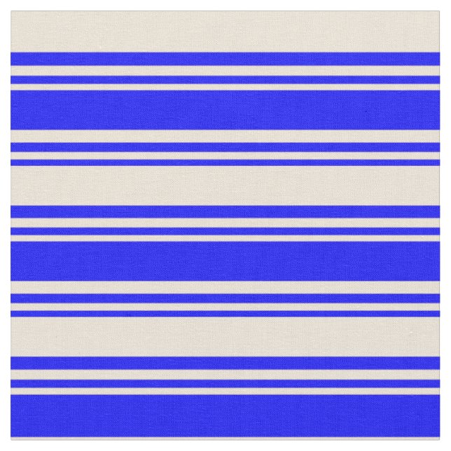 Blaue und Bisque farbige Linien Stoff (Nahaufnahme)