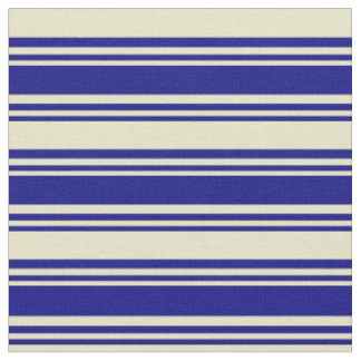Blaue und blassfarbene goldene Streifen Stoff