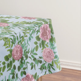 Blaue und blassrosafarbene Rose Blumenzwiebeln Tischdecke