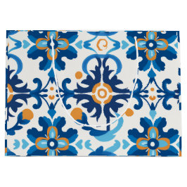 Blaue und braune Dekorationsbeutel Große Geschenktüte