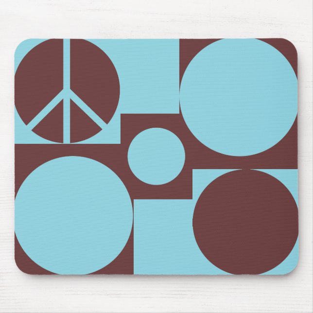 Blaue und braune Friedenspunkte Mousepad (Vorne)
