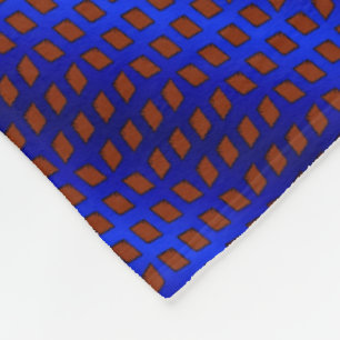 Blaue und braune geometrische Sherpa-Decke Fleecedecke