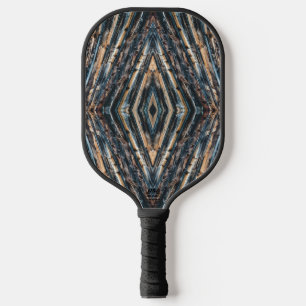 Blaue und braune Holzbalken Foto Perspektive Muste Pickleball Schläger