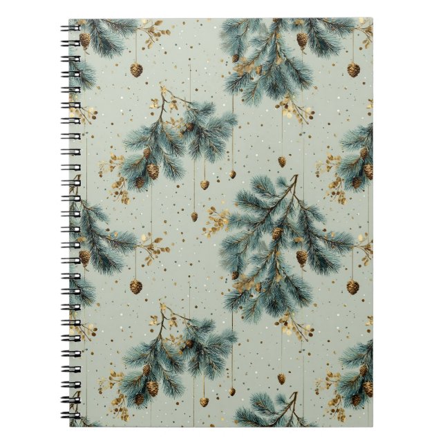 Blaue und braune Pinecone Wintermuster Notizblock (Vorderseite)