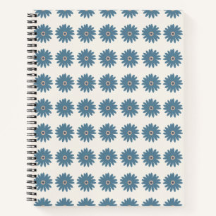 Blaue und cremefarbene Daisy Notizbuch